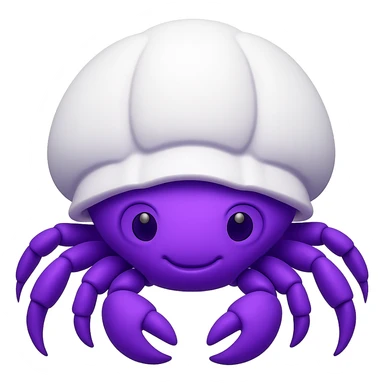 hermit crab should be violet and the shell should be white, emoji style sticker