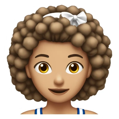 Tan brunette cheerleader with pom poms sticker