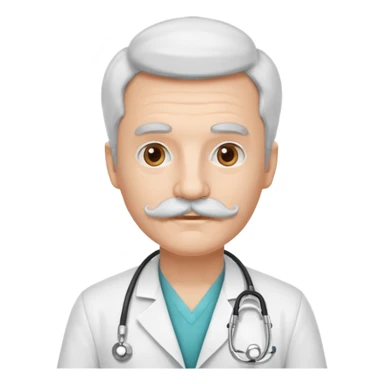 doctor with white mustaches sticker