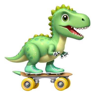 Dinosaur roller skating  sticker