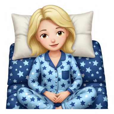  "type": "human",
      "look": "woman in star-print pyjamas, sleepy smile", sticker