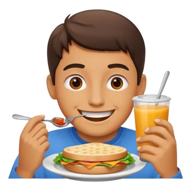 someone eating lunch sticker