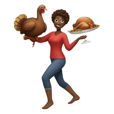 Mom dancing with a turkey sticker