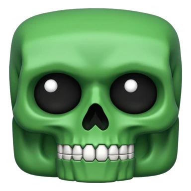 green skull emoji but intentionally bad sticker