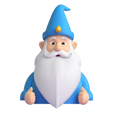 A big gnome with a long beard and pointy hat sticker