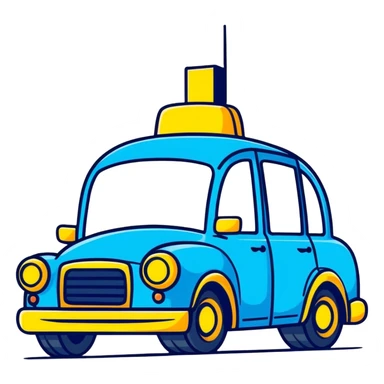 cute yellow NYC taxi cab sticker