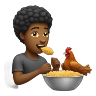 black person eating chicken sticker