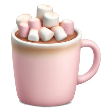 Light Pink mug of hot chocolate with marshmallows  sticker