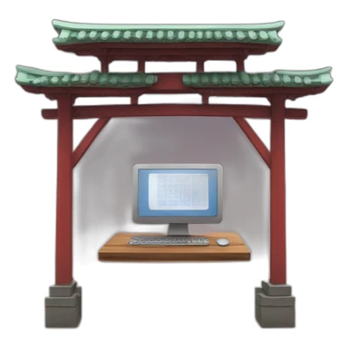 tori gate with small computer inside sticker