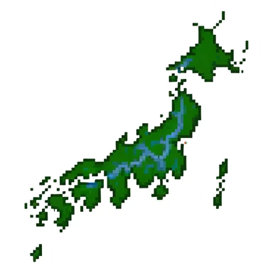 map of Japan with Japanese flag colors sticker