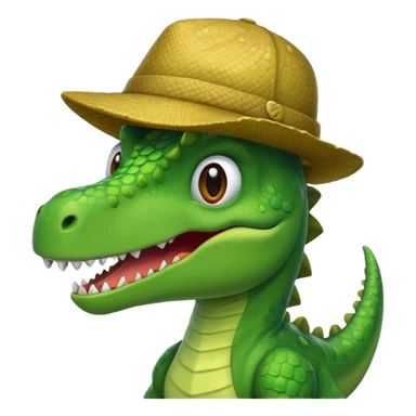 Dinosaur with a hat  sticker