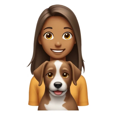 smiling girl with dog sticker