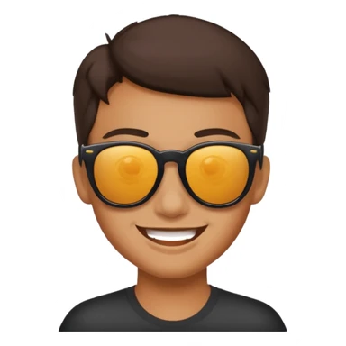 Naughty looking smile with sunglass   sticker