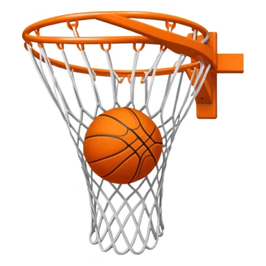 Basketball scoring through net, top-down perspective sticker