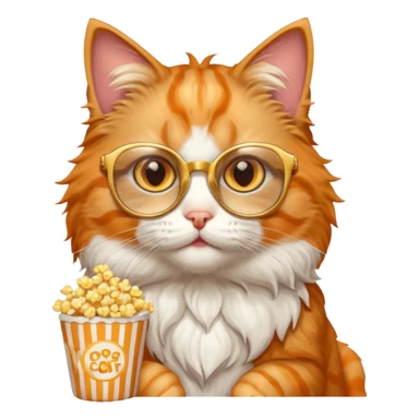 cat with with rapper popcorn with opticals sticker