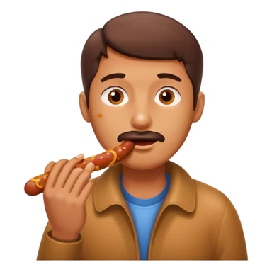 sausage eating man sticker