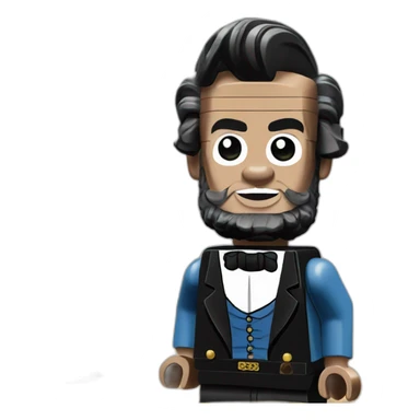 Abraham lincoln as legos sticker