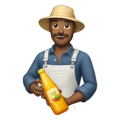 juice bottle whipping farmer sticker