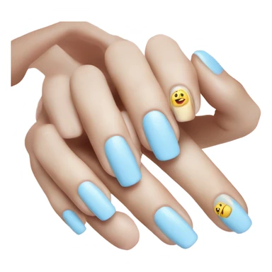 Manicure nails in light blue sticker