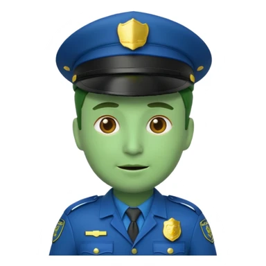 3d emoji man with green police cap and green police suit  sticker