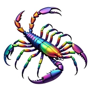Rainbow scorpion sticker