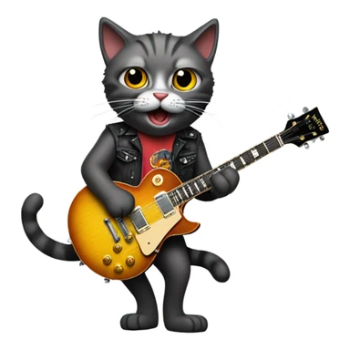Crazy cat playing a Gibson Les Paul guitar sticker