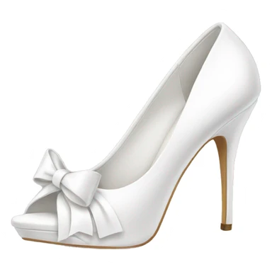 white heels with bow sticker