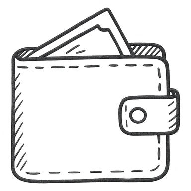 hand-drawn outlined wallet icon sticker