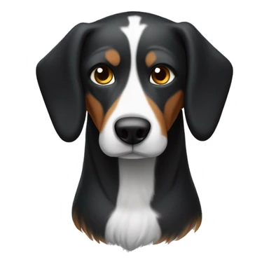 A hunting dog with black and white hair from the Dratkhar breed sticker