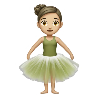tutu olive white girl sticker