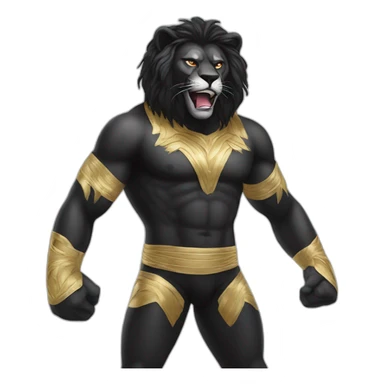 Black lion as lucha libre wrestler sticker