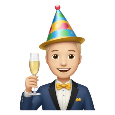 Emoji de un holbre feliz de festejo solo cabeza  sticker