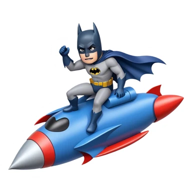 batman france riding a rocket ship boom! sticker
