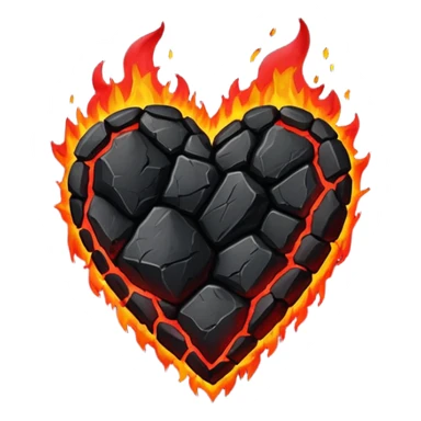Burning coal heart sticker