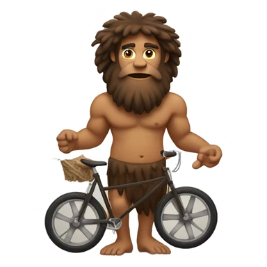 caveman with two wheels in his hand sticker
