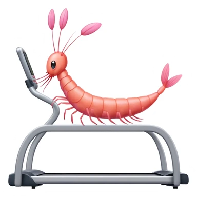 Shrimp on treadmill  sticker