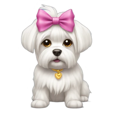 Maltese dog with bow on the head sticker