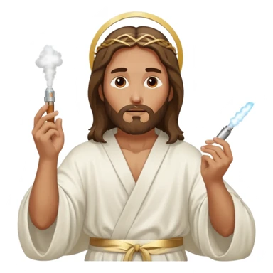 jesus hitting a vape sticker
