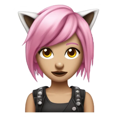 Spooky Punk Style White Girl with pink hair in funky raccoon costume sticker