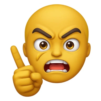 angry emoji with angry hand sign sticker