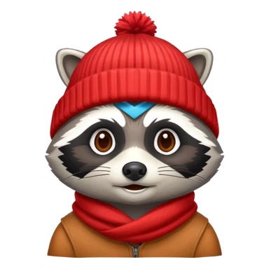 racoon with beanie sticker