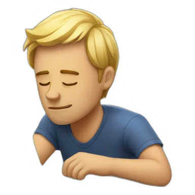 a guy who fall asleep on his laptop sticker