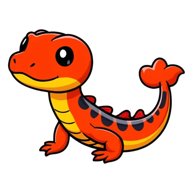 salamander black with fiery red flashes on the scales sticker