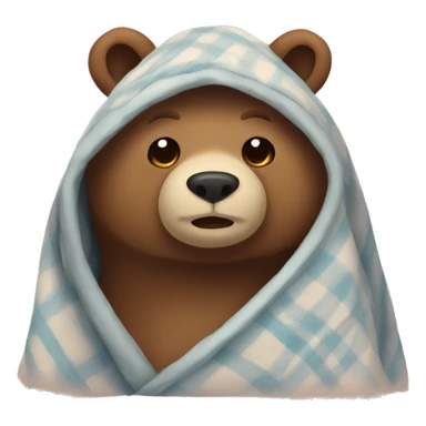 bear cozy in blanket sticker