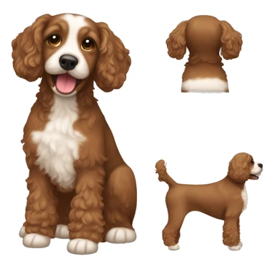 A cute little brown dog cockapoo sticker