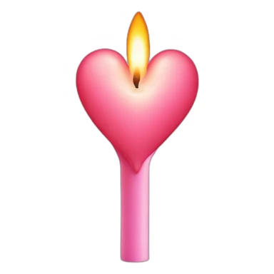 a candle in the shape of a heart sticker