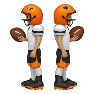 Loup footballeur en orange et noir sticker