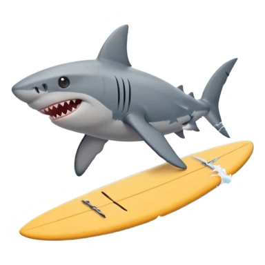 the shark next to people surfing sticker