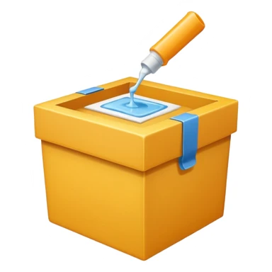 box with glue sticker