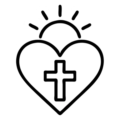 modern icon style silver or grey symbol combining love, hope, and positivity sticker